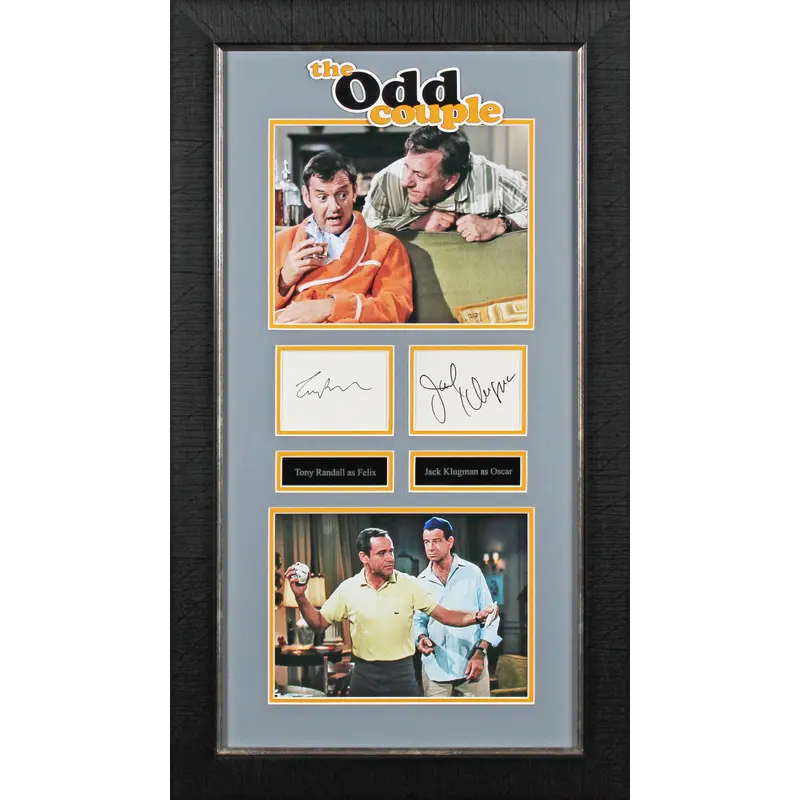 Jack Klugman & Tony Randall The Odd Couple Signed Framed Display BAS #AC26945