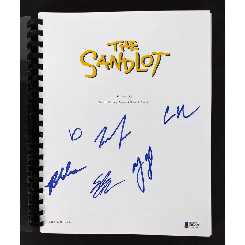The Sandlot (6) Guiry, Leopardi, Adams +3 Signed Movie Script BAS Witnessed