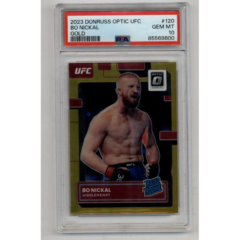 Bo Nickal 2023 Donruss Optic UFC Gold 01/10 PSA 10 Gem Mint