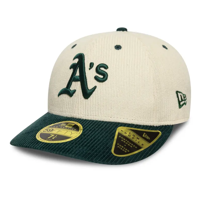 New Era - 59FIFTY Fitted Low Profile - MLB CORD - Oakland Athletics - Chrome/Dark Green