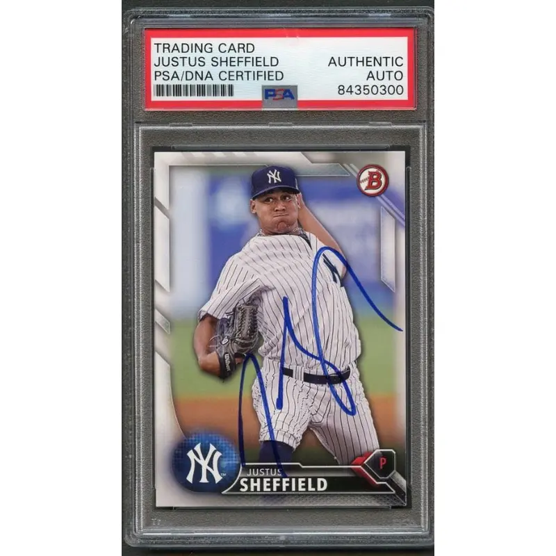 2016 Bowman Draft #BD125 Justus Sheffield Signed Card PSA Slabbed Auto Yankees