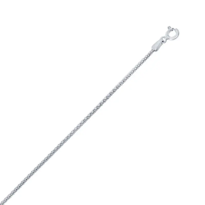 Sterling Silver 1.6mm Popcorn Chain - Rhodium Plated