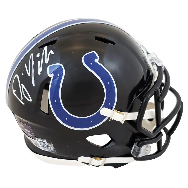 Colts D.J. Giddens Signed 2023 On-Field Alt Speed Mini Helmet BAS Witnessed