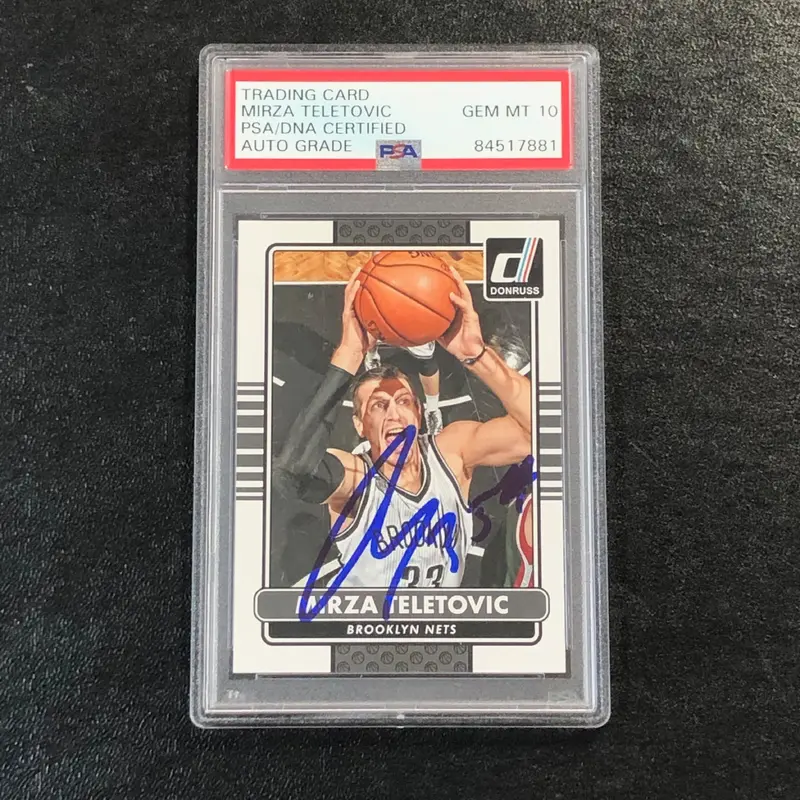 2014-15 Donruss Basketball #64 Mirza Teletovic Signed Card AUTO 10 PSA Slabbed Nets