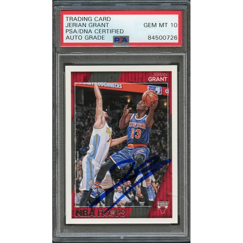 2016-17 NBA Hoops #67 Jerian Grant Signed Card AUTO 10 PSA Slabbed Bulls