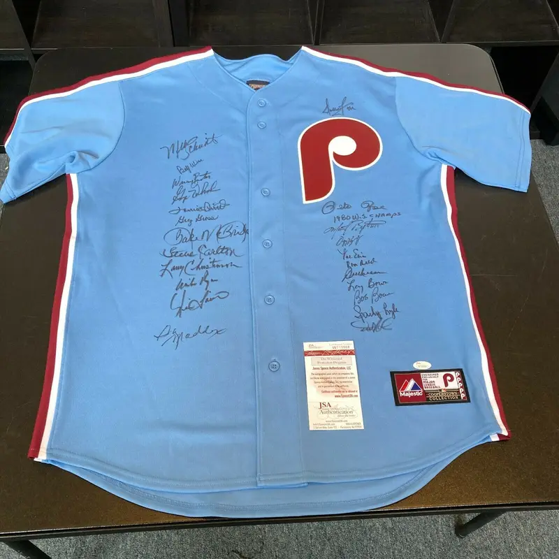 1980 Philadelphia Phillies World Series Champs Team Signed Jersey 23 Sig JSA COA