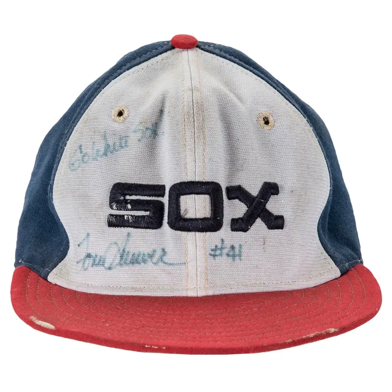 1984 Tom Seaver Game Used & Signed Chicago White Sox Cap PSA DNA & Beckett COA