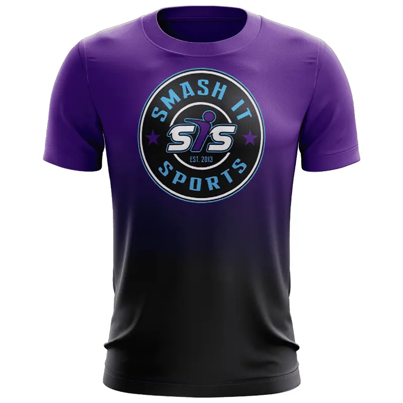 Smash It Sports EVO-Tech Short Sleeve Shirt - Black/Purple Fade Circle Logo