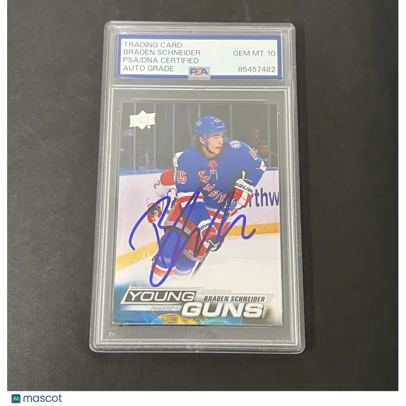 2022-23 Upper Deck Series 1 Young Guns #214 Braden Schneider signed PSA Auto 10