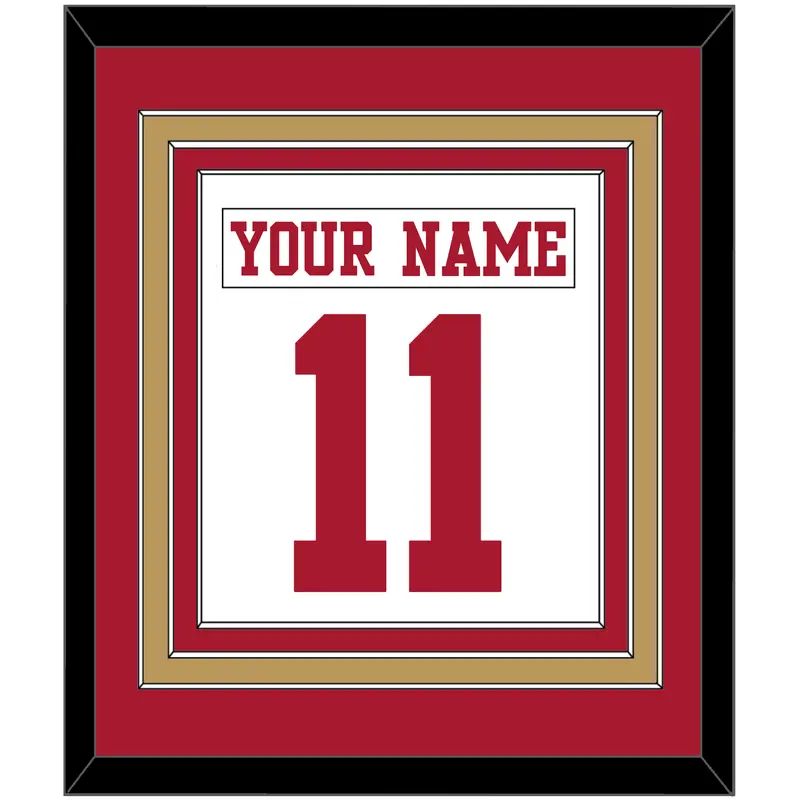 San Francisco Nameplate & Number (Back) Combined - Road White - Triple Mat 2