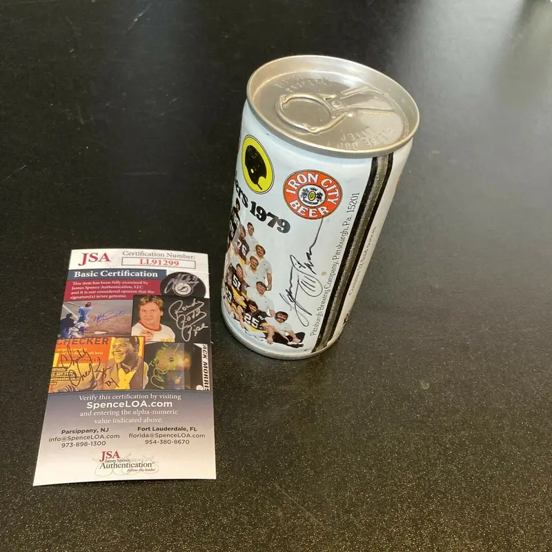 Lynn Swann Signed 1979 Pittsburgh Steelers Iron City Beer Can JSA COA