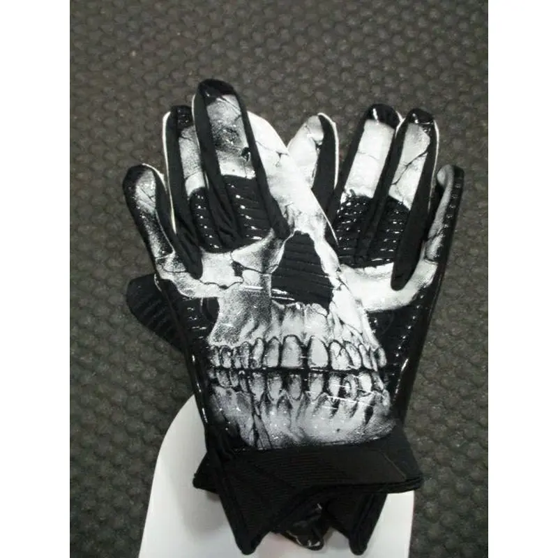 New Battle Skullface Cloaked Football Receiver Gloves - Adult Size XL