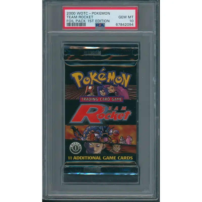 2000 WOTC Pokemon Team Rocket Unopened 1st Edition Foil Pack Team Rocket PSA 10 *2094