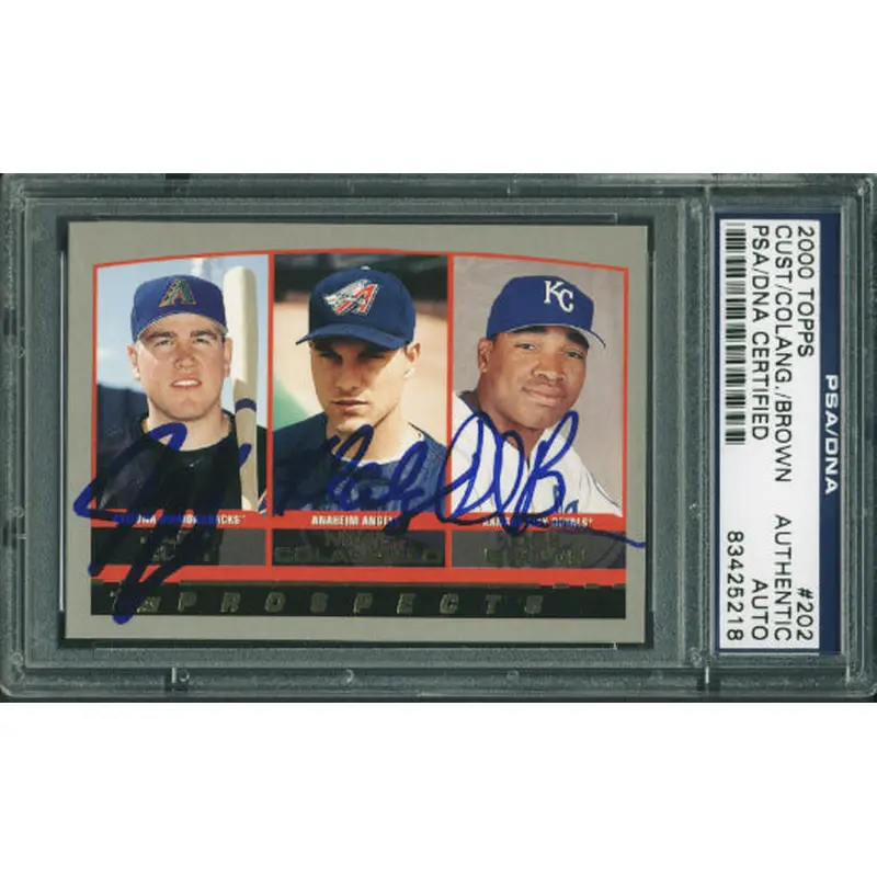Cust, Colangelo & Brown Authentic Signed Card 2000 Topps #202 PSA/DNA Slabbed