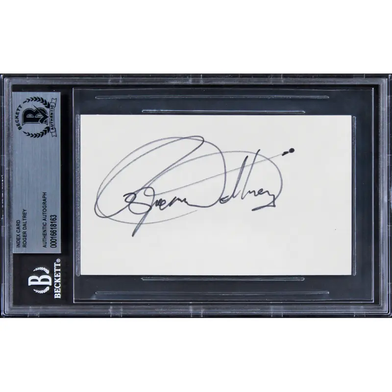 Roger Daltrey The Who Authentic Signed 3x5 Index Card Autographed BAS Slabbed