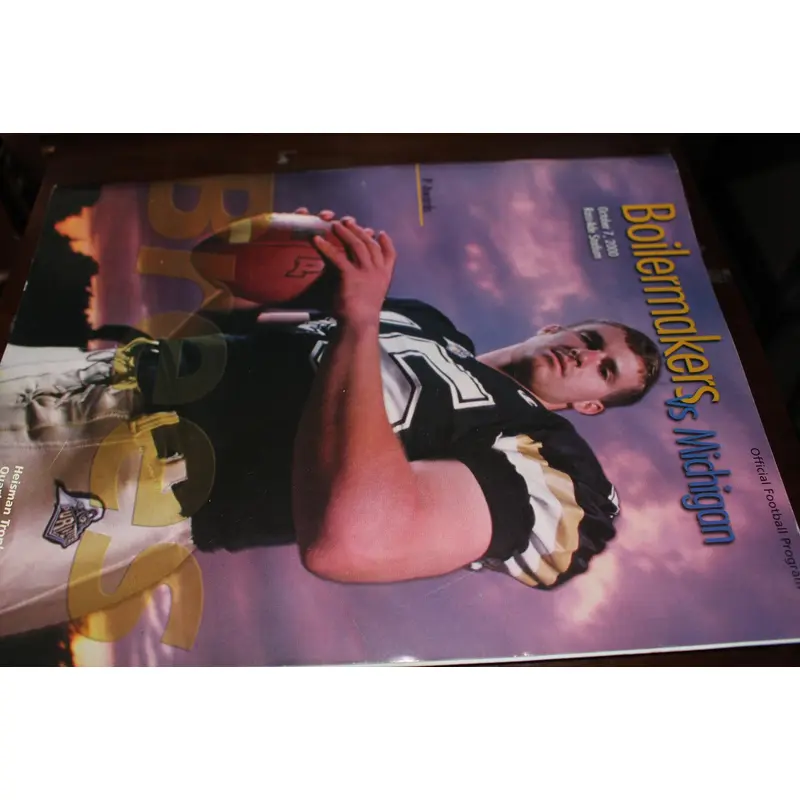 2000 Purdue vs Michigan Football Program, Drew Brees on Cover