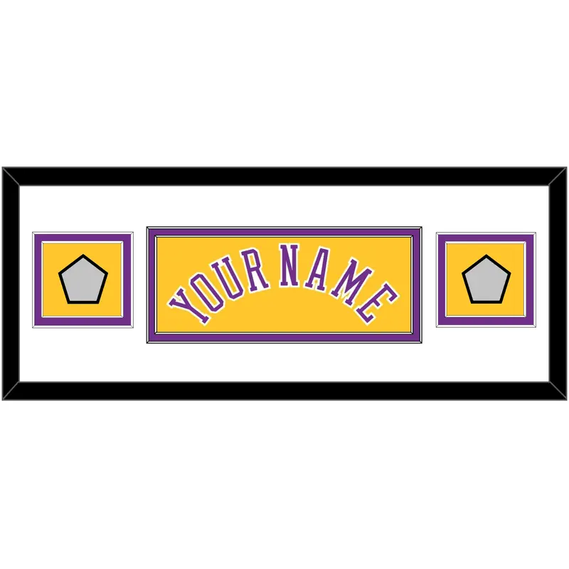 Los Angeles Name & 2 Trophy Patches - Home Yellow (1978-1997) - Double Mat 2