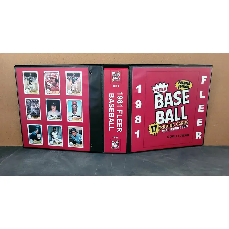 1981 Fleer Baseball Cards Custom Made Album Binder 3 Sizes - 3592