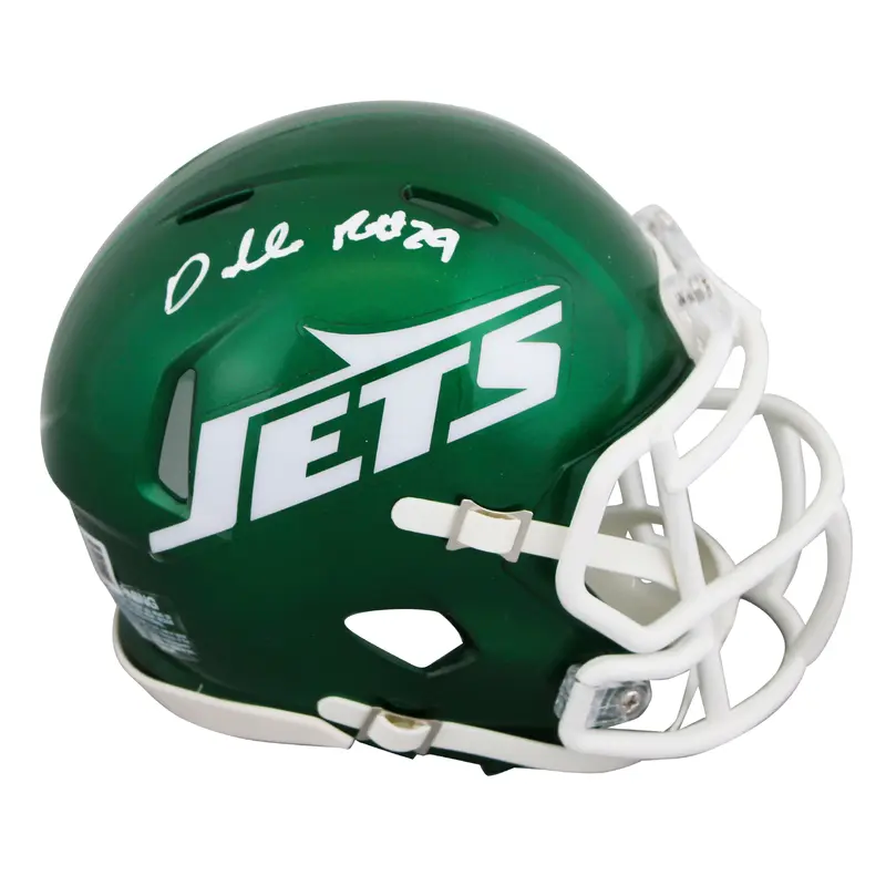 Jets Darrelle Revis Authentic Signed Speed Mini Helmet Autographed BAS Witnessed