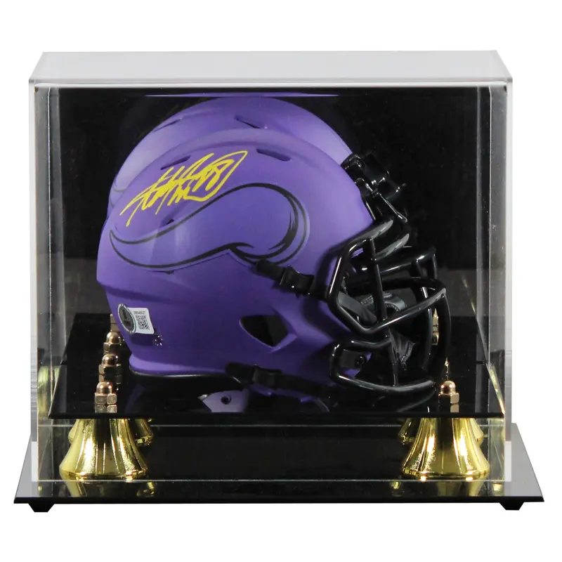 Vikings Adrian Peterson Signed Rave Speed Mini Helmet W/ Case BAS Witnessed