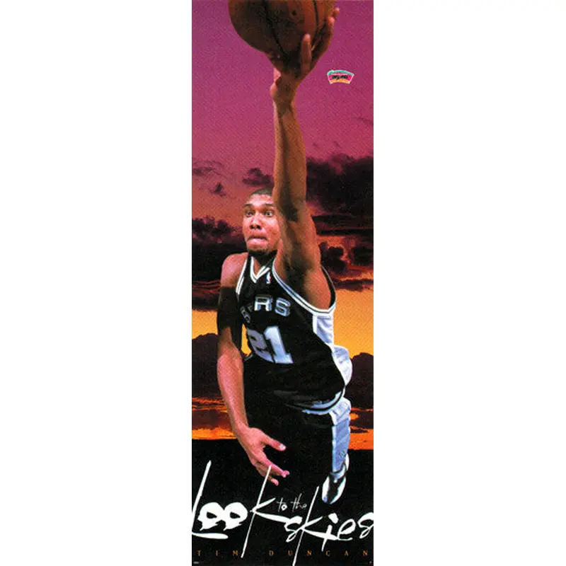 Tim Duncan "Look to the Skies" DOOR-SIZED San Antonio Spurs Poster - Costacos 1998