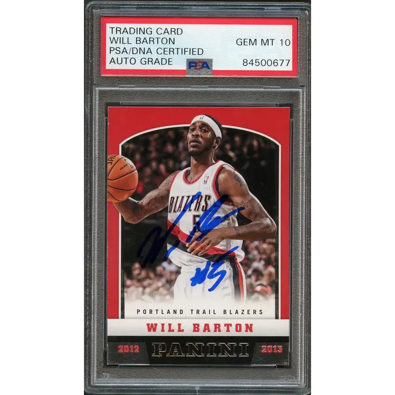2012-13 Panini Basketball #270 Will Barton Signed Card AUTO 10 PSA Slabbed Blazers