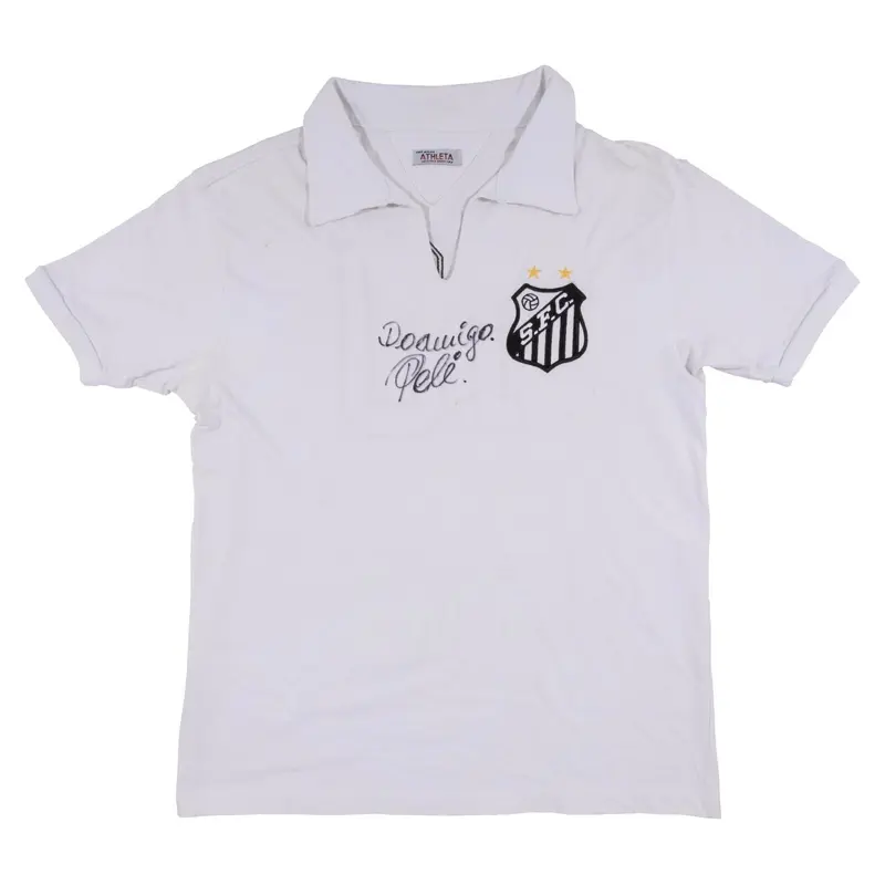 Pele Signed 1973 Santos FC Game Issued Jersey Beckett & MEARS COA