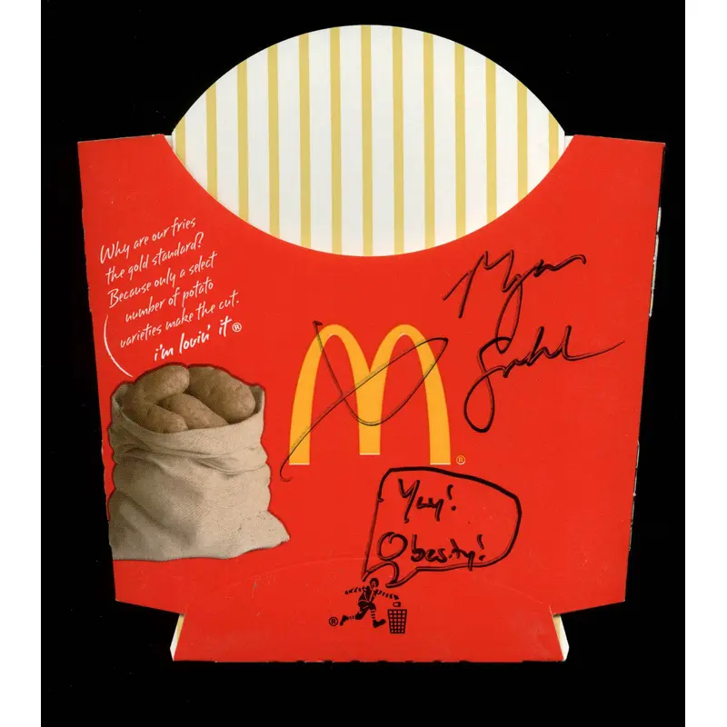 Morgan Spurlock "Yay! Obesity!" Signed McDonald's Large Fry  PSA/DNA #V22456