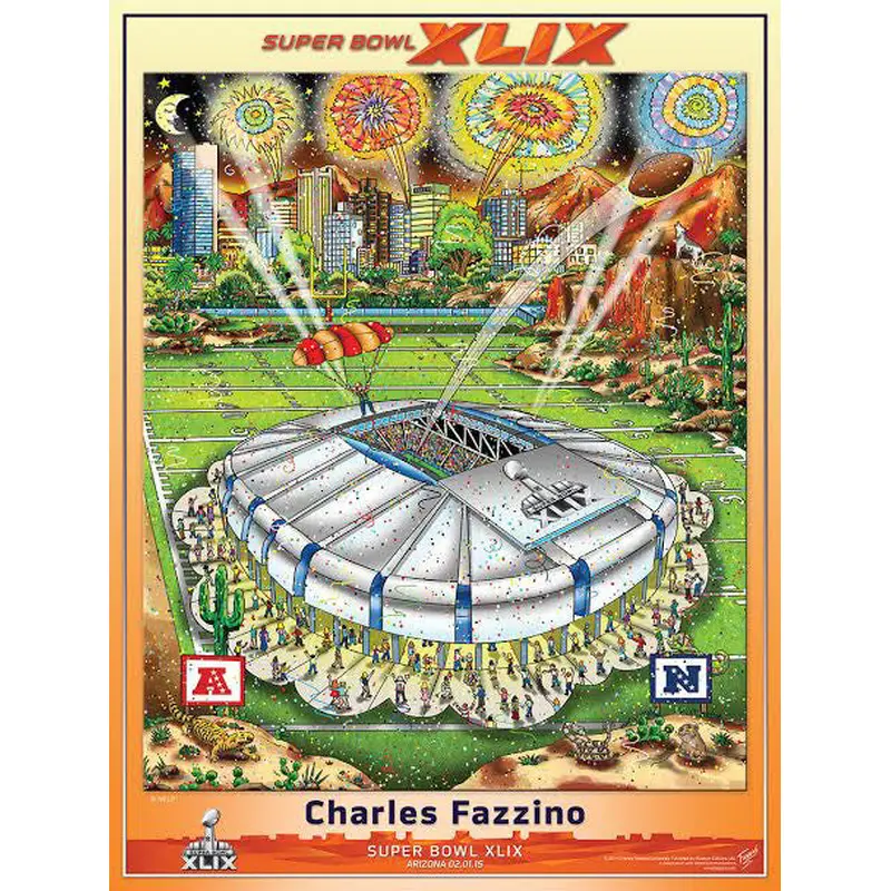 Super Bowl XLIX (Arizona 2015) Official Commemorative Pop Art Poster - Fazzino