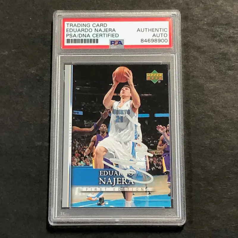 2006-07 Upper Deck First Addition #59 Eduardo Najera Signed AUTO PSA Slabbed Nuggets