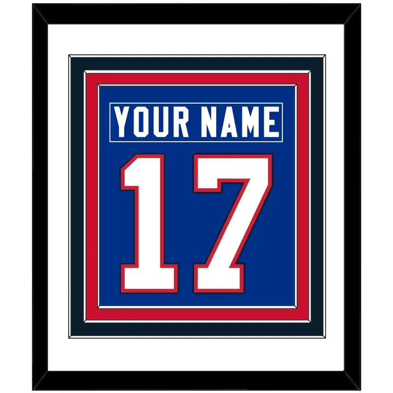 Buffalo Nameplate & Number (Back) Combined - Home Blue - Triple Mat 2