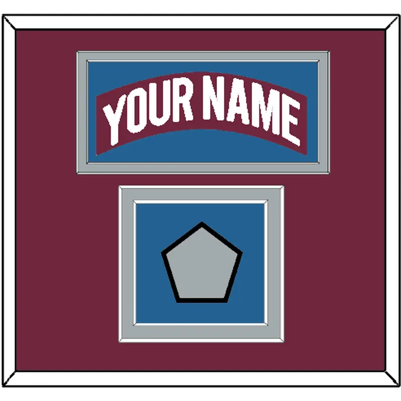Colorado Nameplate & Stanley Cup Finals Patch - Road Burgundy (1999-2001) - Double Mat 2