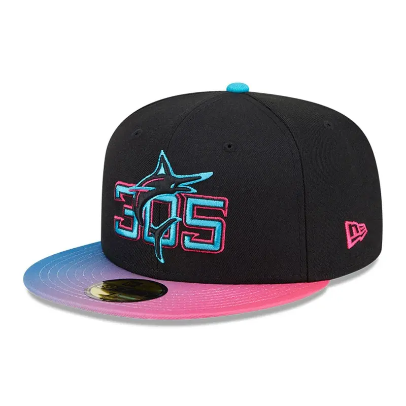 Miami Marlins MLB City Connect Black 59FIFTY Fitted Cap