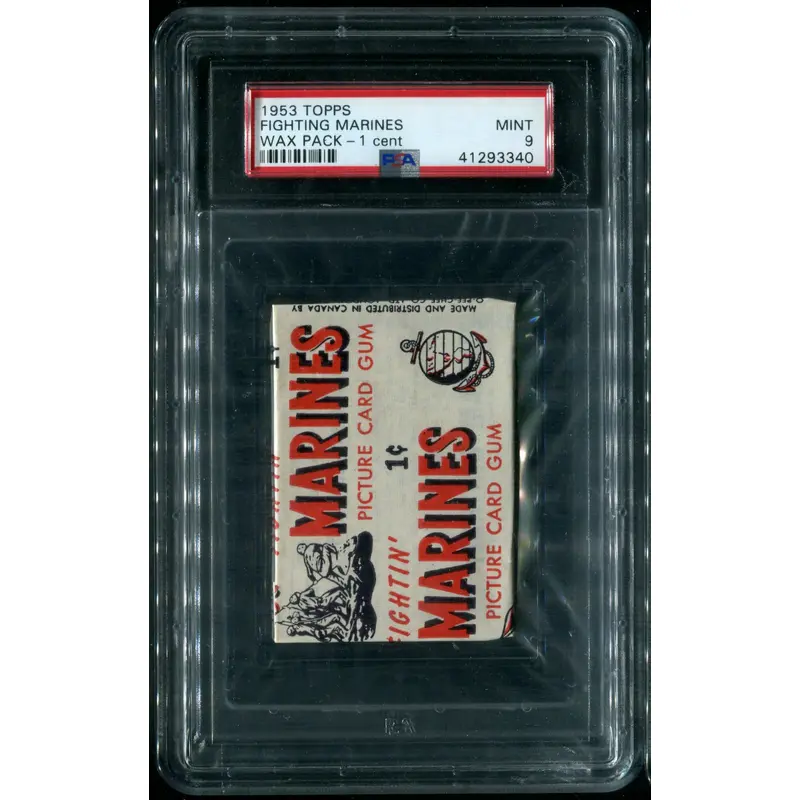 1953 Topps Fighting Marines Unopened 1 Cent Wax Pack PSA 9