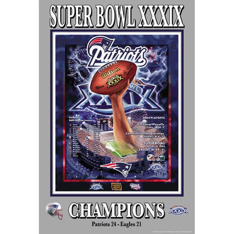 New England Patriots Super Bowl XXXIX Championship Poster - Action Images 2005