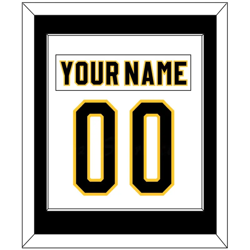Pittsburgh Nameplate & Number (Back) Combined - Home White (1980-1981) - Single Mat 1