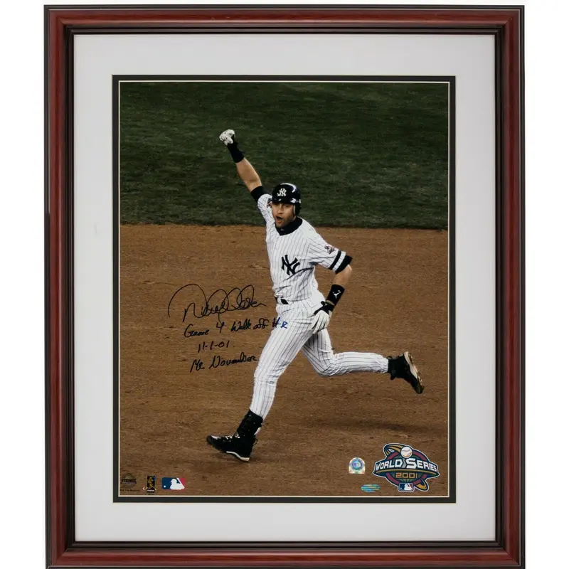 Derek Jeter Mr. November 2001 World Series Walkoff HR Signed 16x20 Photo Steiner