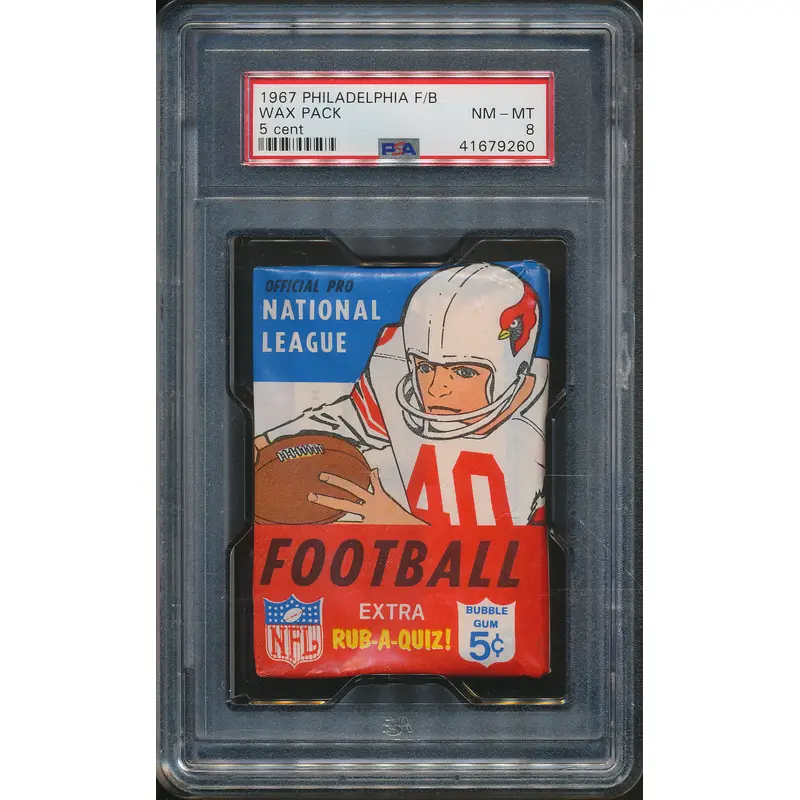 1967 Philadelphia Football Unopened Wax Pack PSA 8