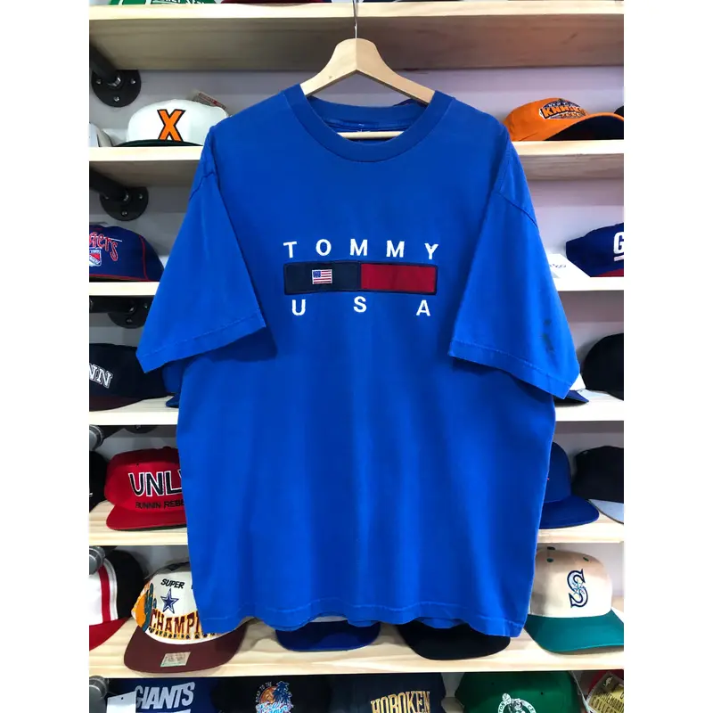 Vintage Tommy USA Boot Embroidered Tee Size Large/XL