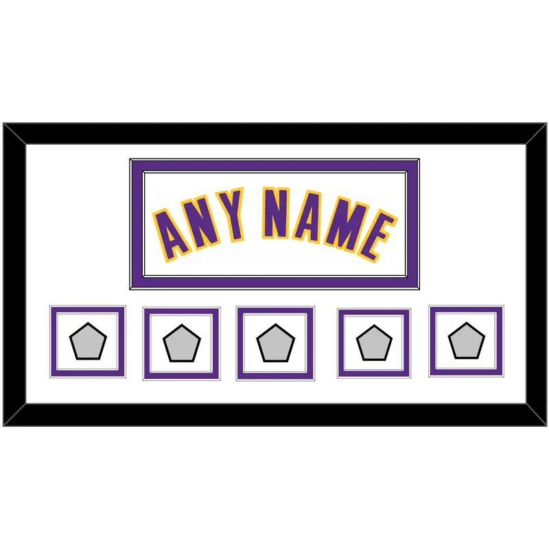 Los Angeles Name & 5 Trophy Patches - Alternate White (2002-2018) - Double Mat 1