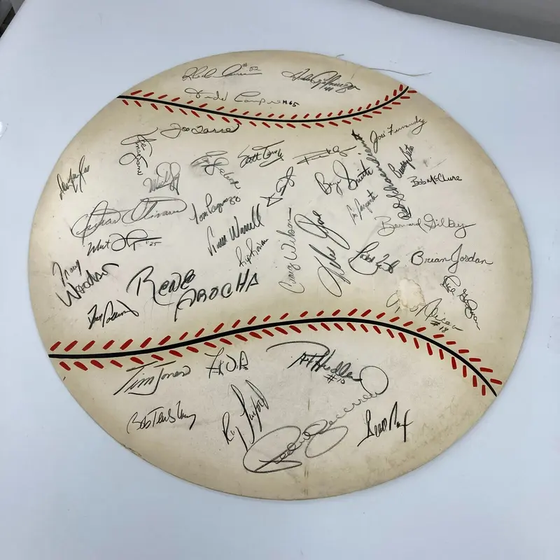 1991 St. Louis Cardinals Signed Large 24x24 Baseball Display
