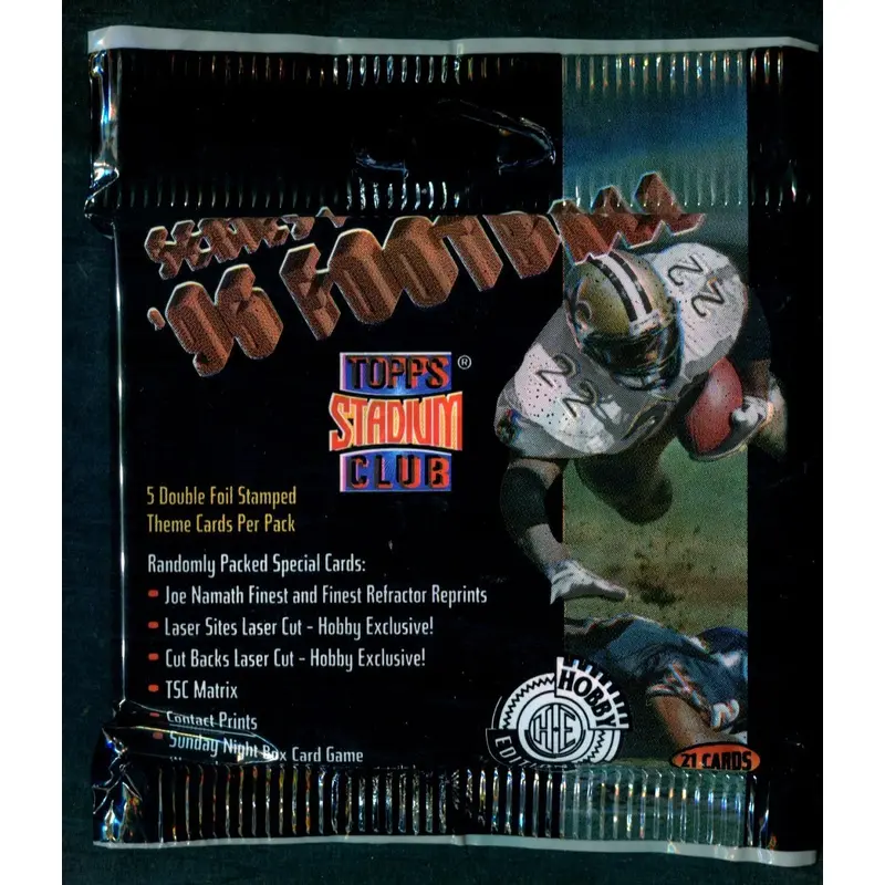 1996 Topps Stadium Club Football Unopened Series 1 Jumbo Pack (Hobby) (21)