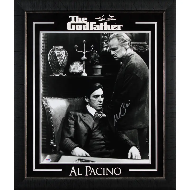 Al Pacino The Godfather Authentic Signed 16x20 Framed Photo w/ Brando PSA Itp