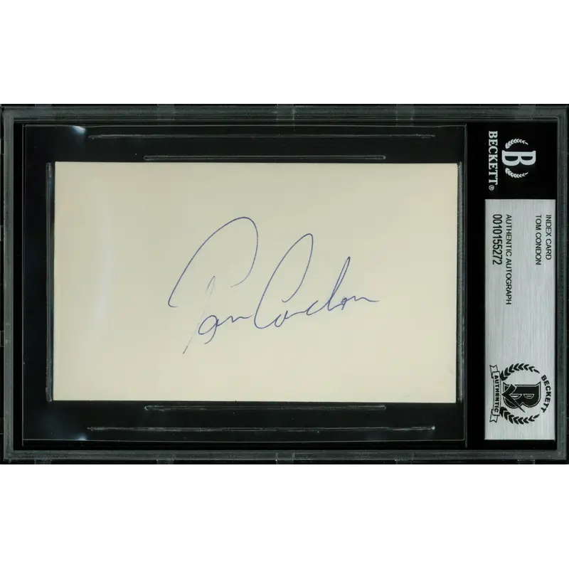 Tom Condon Authentic Signed 3x5 Index Card Autographed BAS Slabbed