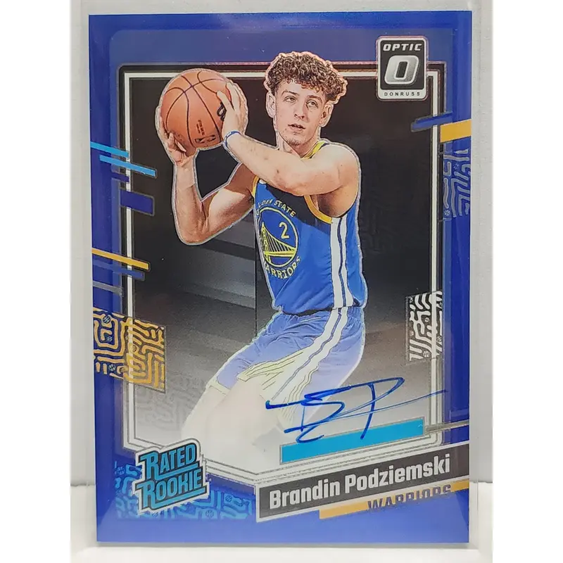 Brandin Podziemski 2023 Donruss Optic Blue Auto #26/49
