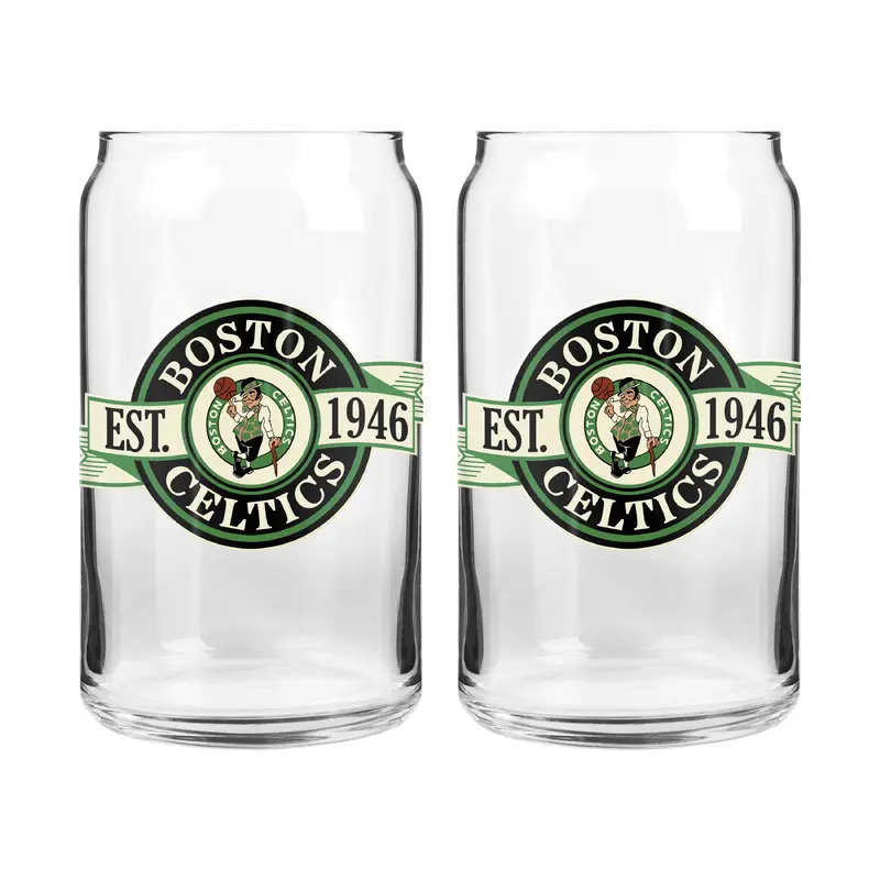 NBA Boston Celtics 16 oz Can Glass Banner Design