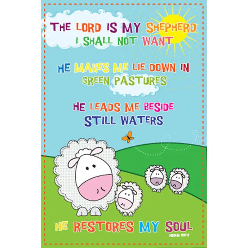Psalm 23 "Mellow Sheep" Biblical Inspirational Poster - Slingshot Publishing