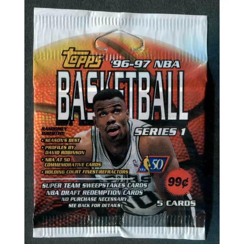 1996/97 Topps Basketball Unopened Series 1 Pack (Pre Priced) (5)