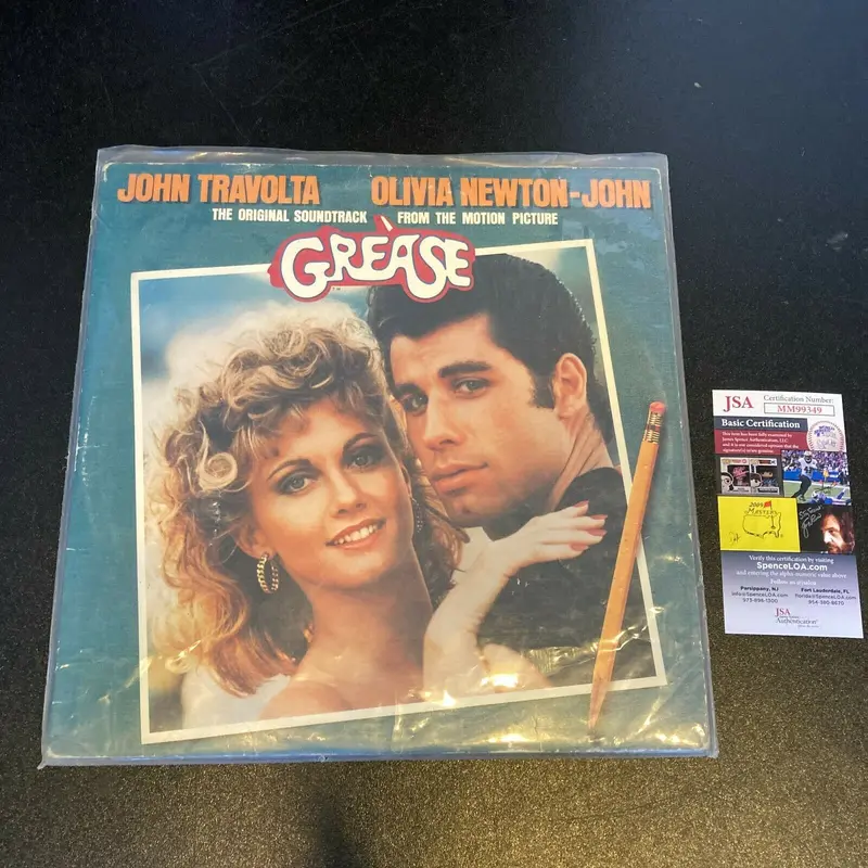 Jeff Conaway Stockard Channing Grease Signed Vintage LP Record Album JSA COA