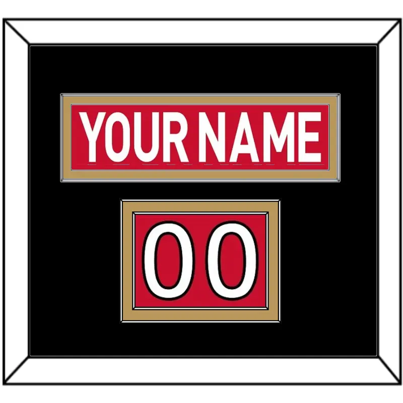 Ottawa Nameplate & Number (Shoulder) - Home Red (2007-2017) - Double Mat 3